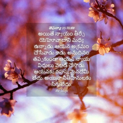 Picture 04 - జెఫన్యా 3:5 TELIRV - అయితే న్యాయం - Bible Verse Picture