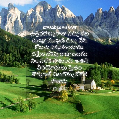 Picture 04 - దానియేలు 11:15 TELIRV - ఉత్తరదేశపురాజు - Bible Verse Picture