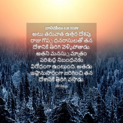 Picture 04 - దానియేలు 11:28 TELIRV - అటు తరువాత ఉత్తర - Bible Verse Picture