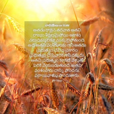 Picture 04 - దానియేలు 11:4 TELIRV - అతడు రాజైన తరవాత - Bible Verse Picture