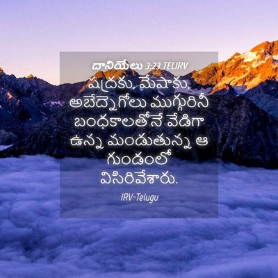 Picture 04 - దానియేలు 3:23 TELIRV - షద్రకు, మేషాకు, - Bible Verse Picture