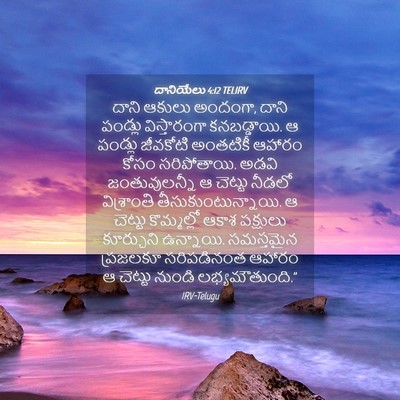 Picture 04 - దానియేలు 4:12 TELIRV - దాని ఆకులు అందంగా, - Bible Verse Picture
