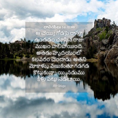 Picture 04 - దానియేలు 5:6 TELIRV - ఆ చెయ్యి గోడపై - Bible Verse Picture