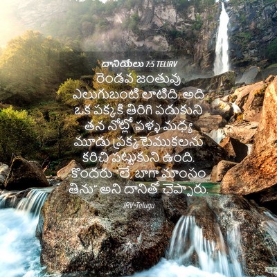 Picture 04 - దానియేలు 7:5 TELIRV - రెండవ జంతువు - Bible Verse Picture