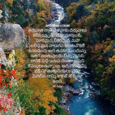 Picture 04 - దానియేలు 7:7 TELIRV - తరువాత రాత్రి వేళ - Bible Verse Picture