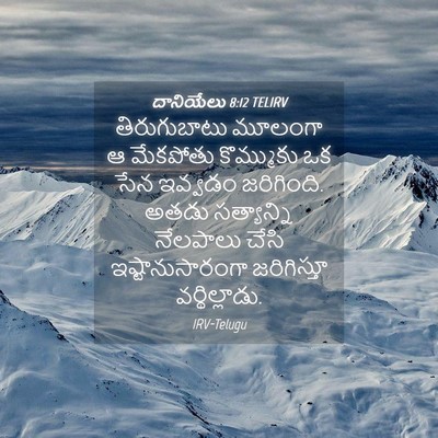 Picture 04 - దానియేలు 8:12 TELIRV - తిరుగుబాటు మూలంగా - Bible Verse Picture