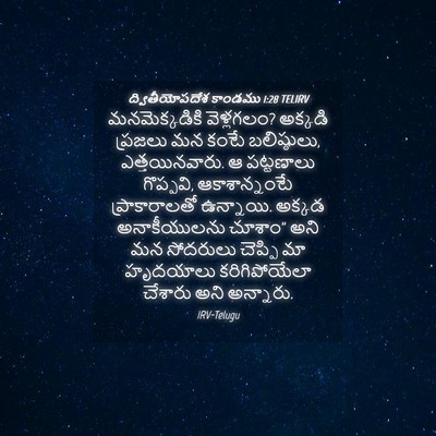 Picture 04 - ద్వితీయోపదేశ కాండము 1:28 TELIRV - మనమెక్కడికి - Bible Verse Picture