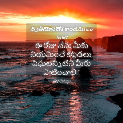 Picture 04 - ద్వితీయోపదేశ కాండము 11:32 TELIRV - ఈ రోజు నేను మీకు - Bible Verse Picture
