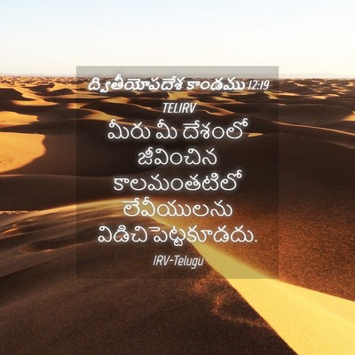 Picture 04 - ద్వితీయోపదేశ కాండము 12:19 TELIRV - మీరు మీ దేశంలో - Bible Verse Picture