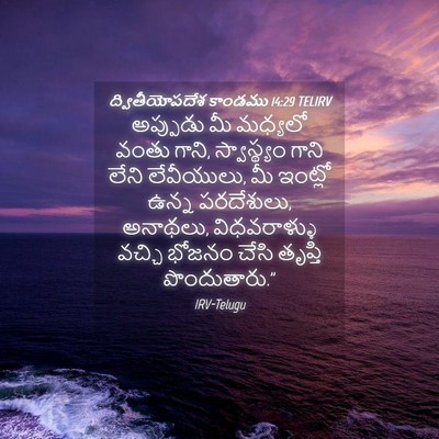 Picture 04 - ద్వితీయోపదేశ కాండము 14:29 TELIRV - అప్పుడు మీ మధ్యలో - Bible Verse Picture