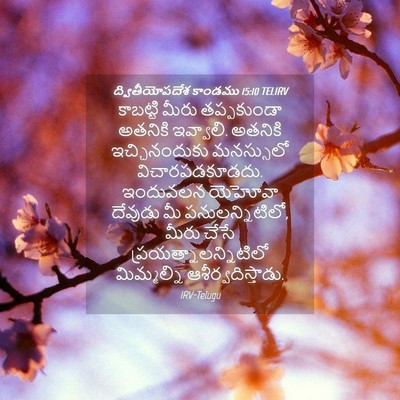 Picture 04 - ద్వితీయోపదేశ కాండము 15:10 TELIRV - కాబట్టి మీరు - Bible Verse Picture