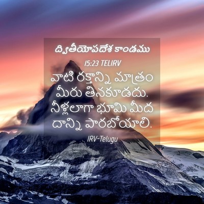 Picture 04 - ద్వితీయోపదేశ కాండము 15:23 TELIRV - వాటి రక్తాన్ని - Bible Verse Picture
