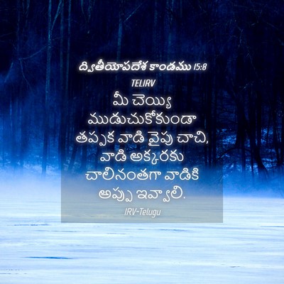 Picture 04 - ద్వితీయోపదేశ కాండము 15:8 TELIRV - మీ చెయ్యి - Bible Verse Picture