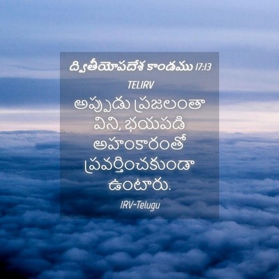 Picture 04 - ద్వితీయోపదేశ కాండము 17:13 TELIRV - అప్పుడు ప్రజలంతా - Bible Verse Picture