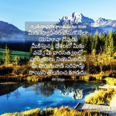 Picture 04 - ద్వితీయోపదేశ కాండము 19:14 TELIRV - మీరు స్వాధీనం - Bible Verse Picture