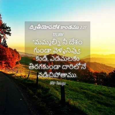 Picture 04 - ద్వితీయోపదేశ కాండము 2:27 TELIRV - “మమ్మల్ని నీ దేశం - Bible Verse Picture