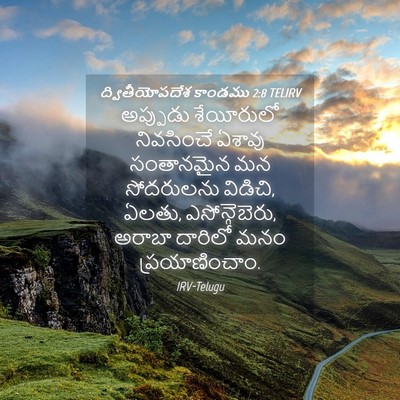 Picture 04 - ద్వితీయోపదేశ కాండము 2:8 TELIRV - అప్పుడు శేయీరులో - Bible Verse Picture