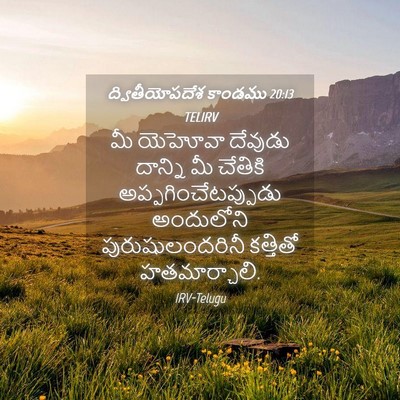 Picture 04 - ద్వితీయోపదేశ కాండము 20:13 TELIRV - మీ యెహోవా దేవుడు - Bible Verse Picture