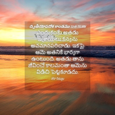 Picture 04 - ద్వితీయోపదేశ కాండము 22:19 TELIRV - ఎందుకంటే అతడు - Bible Verse Picture