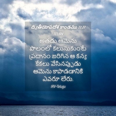 Picture 04 - ద్వితీయోపదేశ కాండము 22:27 TELIRV - అతడు ఆమెను పొలంలో - Bible Verse Picture