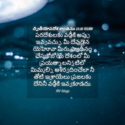 Picture 04 - ద్వితీయోపదేశ కాండము 23:20 TELIRV - పరదేశులకు వడ్డీకి - Bible Verse Picture