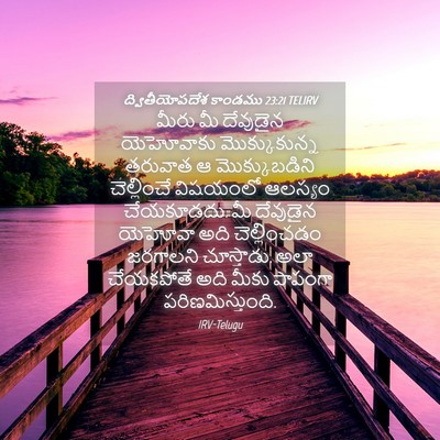 Picture 04 - ద్వితీయోపదేశ కాండము 23:21 TELIRV - మీరు మీ దేవుడైన - Bible Verse Picture
