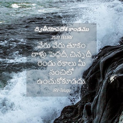 Picture 04 - ద్వితీయోపదేశ కాండము 25:13 TELIRV - వేరు వేరు తూకం - Bible Verse Picture