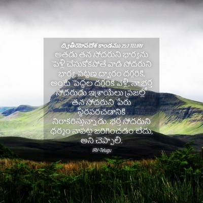 Picture 04 - ద్వితీయోపదేశ కాండము 25:7 TELIRV - అతడు తన సోదరుని - Bible Verse Picture