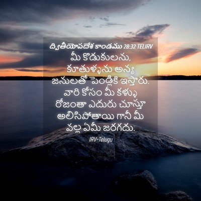 Picture 04 - ద్వితీయోపదేశ కాండము 28:32 TELIRV - మీ కొడుకులను, - Bible Verse Picture