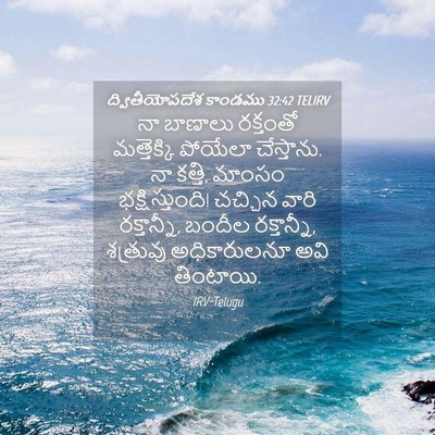 Picture 04 - ద్వితీయోపదేశ కాండము 32:42 TELIRV - నా బాణాలు రక్తంతో - Bible Verse Picture