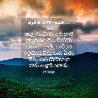 Picture 04 - ద్వితీయోపదేశ కాండము 4:14 TELIRV - అప్పుడు మీరు నది - Bible Verse Picture