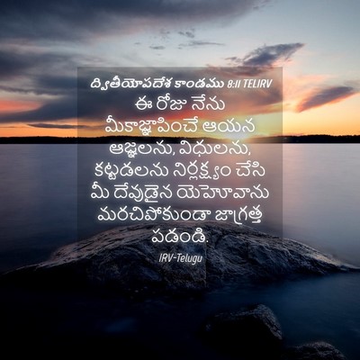 Picture 04 - ద్వితీయోపదేశ కాండము 8:11 TELIRV - ఈ రోజు నేను - Bible Verse Picture