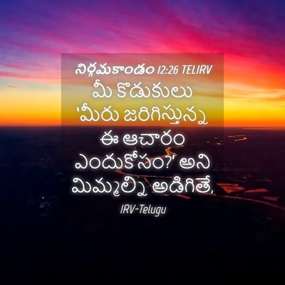 Picture 04 - నిర్గమకాండం 12:26 TELIRV - మీ కొడుకులు ‘మీరు - Bible Verse Picture