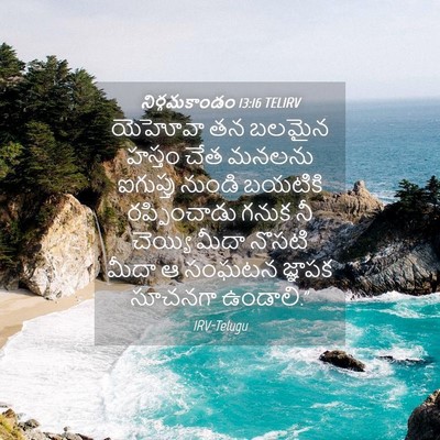 Picture 04 - నిర్గమకాండం 13:16 TELIRV - యెహోవా తన బలమైన - Bible Verse Picture