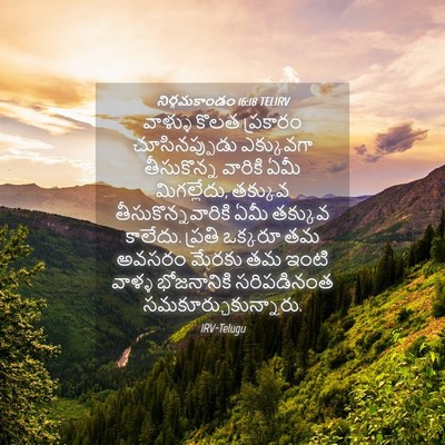 Picture 04 - నిర్గమకాండం 16:18 TELIRV - వాళ్ళు కొలత - Bible Verse Picture
