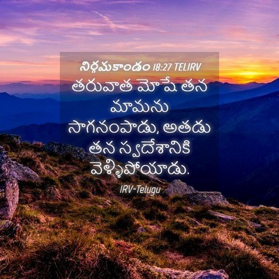 Picture 04 - నిర్గమకాండం 18:27 TELIRV - తరువాత మోషే తన - Bible Verse Picture