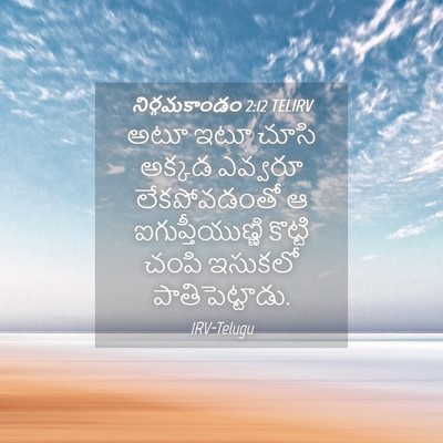 Picture 04 - నిర్గమకాండం 2:12 TELIRV - అటూ ఇటూ చూసి అక్కడ - Bible Verse Picture
