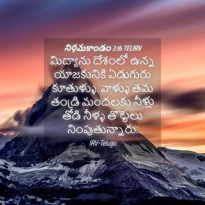 Picture 04 - నిర్గమకాండం 2:16 TELIRV - మిద్యాను దేశంలో - Bible Verse Picture