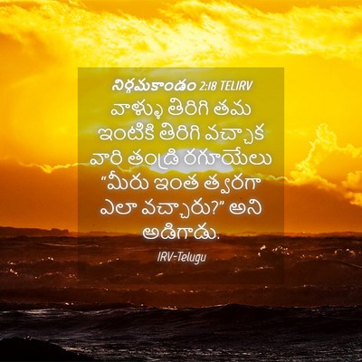 Picture 04 - నిర్గమకాండం 2:18 TELIRV - వాళ్ళు తిరిగి తమ - Bible Verse Picture