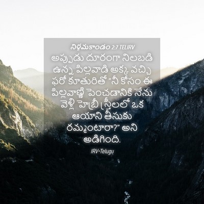 Picture 04 - నిర్గమకాండం 2:7 TELIRV - అప్పుడు దూరంగా - Bible Verse Picture