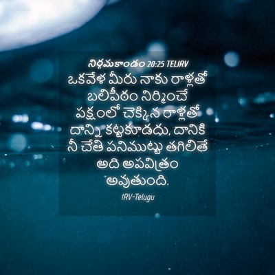Picture 04 - నిర్గమకాండం 20:25 TELIRV - ఒకవేళ మీరు నాకు - Bible Verse Picture