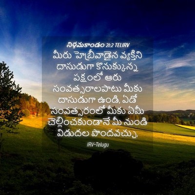 Picture 04 - నిర్గమకాండం 21:2 TELIRV - మీరు హెబ్రీవాడైన - Bible Verse Picture