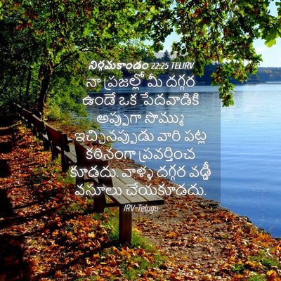 Picture 04 - నిర్గమకాండం 22:25 TELIRV - నా ప్రజల్లో మీ - Bible Verse Picture