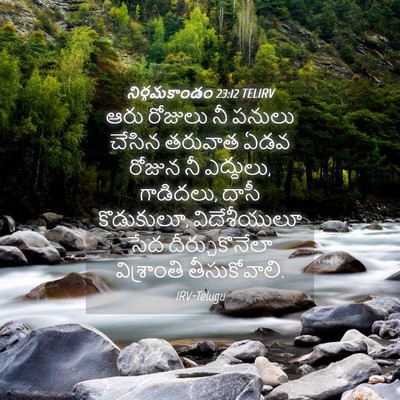 Picture 04 - నిర్గమకాండం 23:12 TELIRV - ఆరు రోజులు నీ - Bible Verse Picture
