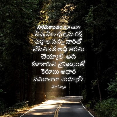 Picture 04 - నిర్గమకాండం 26:31 TELIRV - నీవు నీల ధూమ్ర - Bible Verse Picture