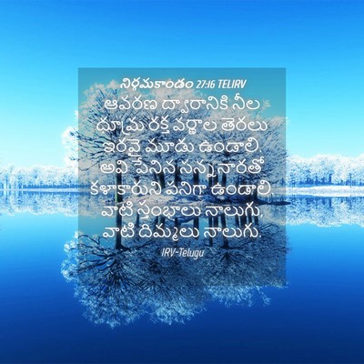 Picture 04 - నిర్గమకాండం 27:16 TELIRV - ఆవరణ ద్వారానికి - Bible Verse Picture