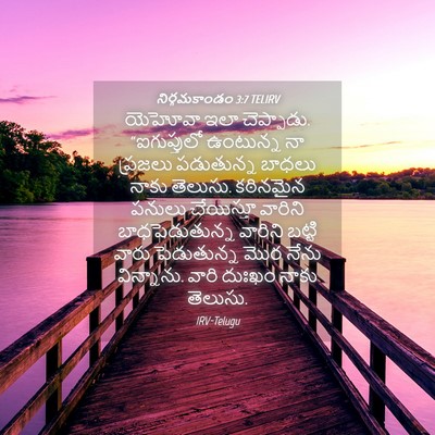 Picture 04 - నిర్గమకాండం 3:7 TELIRV - యెహోవా ఇలా - Bible Verse Picture