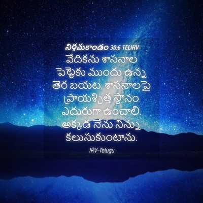 Picture 04 - నిర్గమకాండం 30:6 TELIRV - వేదికను శాసనాల - Bible Verse Picture