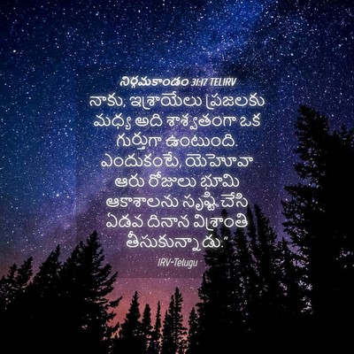 Picture 04 - నిర్గమకాండం 31:17 TELIRV - నాకు, ఇశ్రాయేలు - Bible Verse Picture