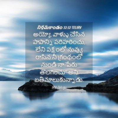 Picture 04 - నిర్గమకాండం 32:32 TELIRV - అయ్యో, వాళ్ళు - Bible Verse Picture